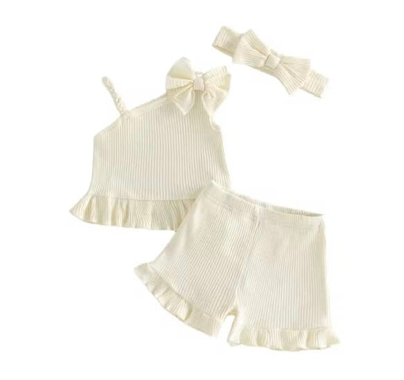Ruffle top short set