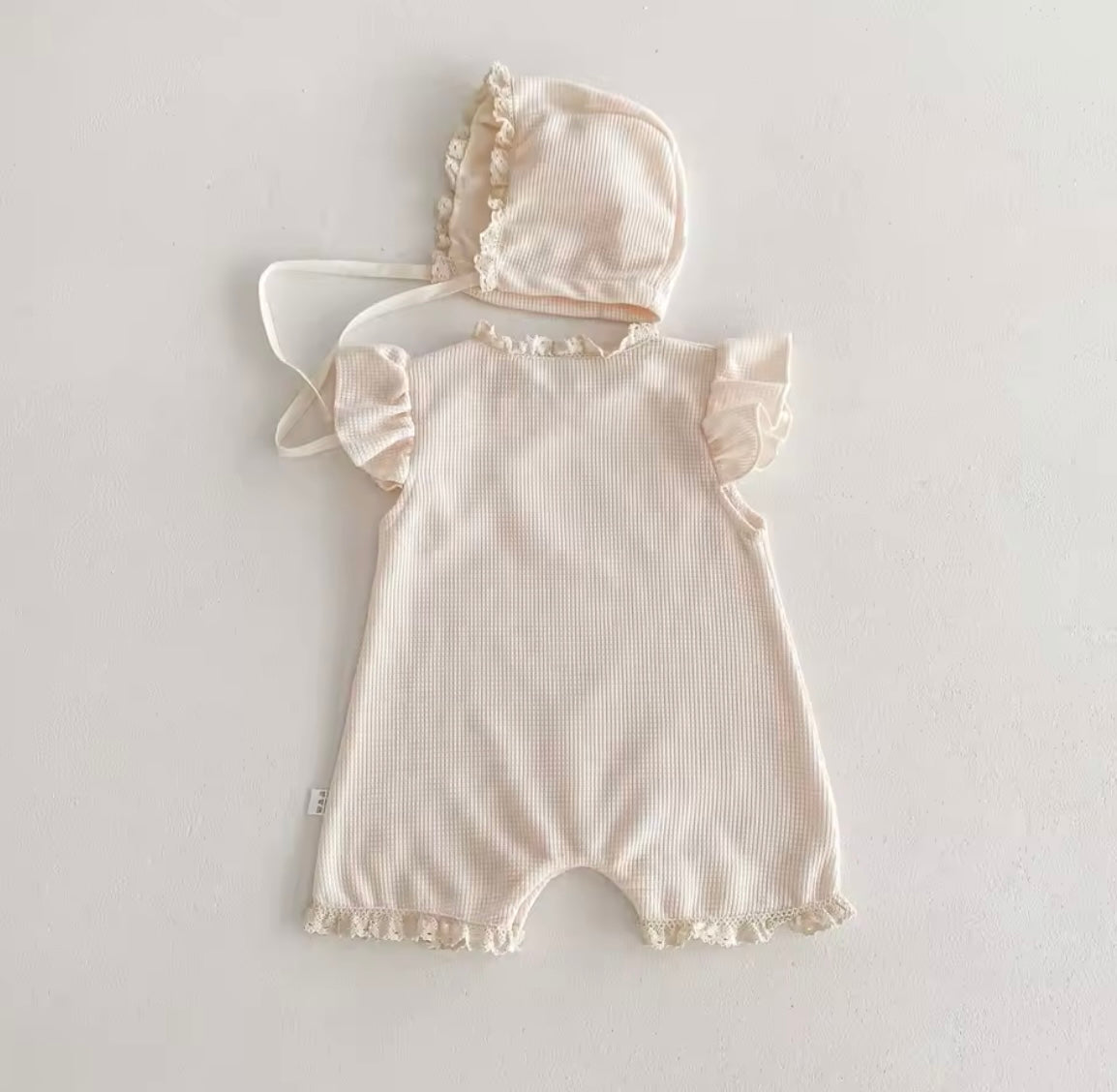 Girls Romper and bonnet
