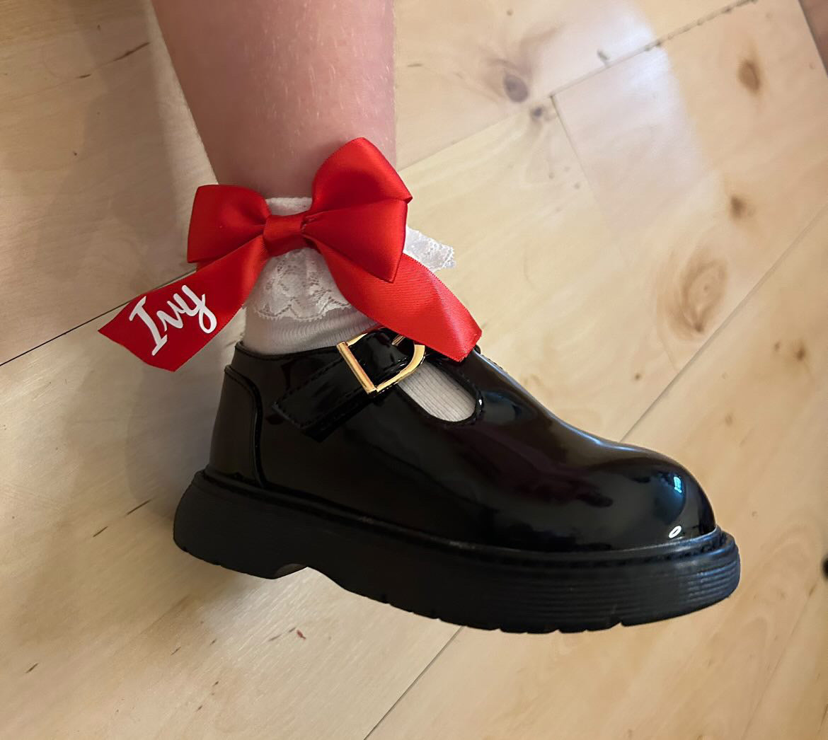 Personalised bow socks