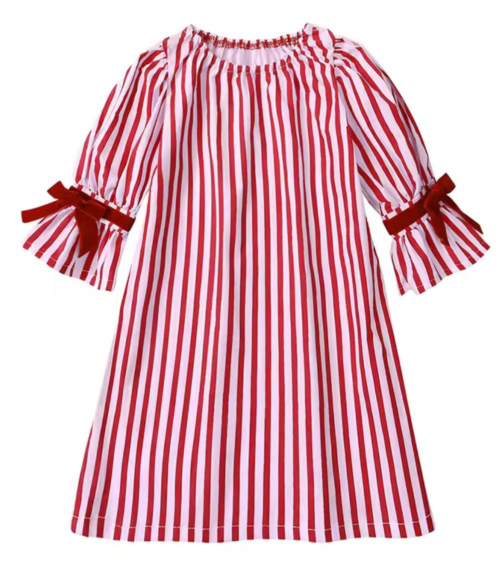 Pinstripe Christmas Nighty