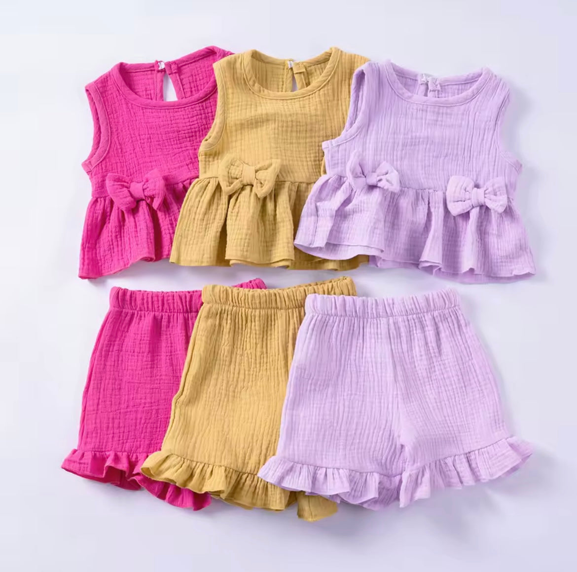 Bow Frill Short Set
