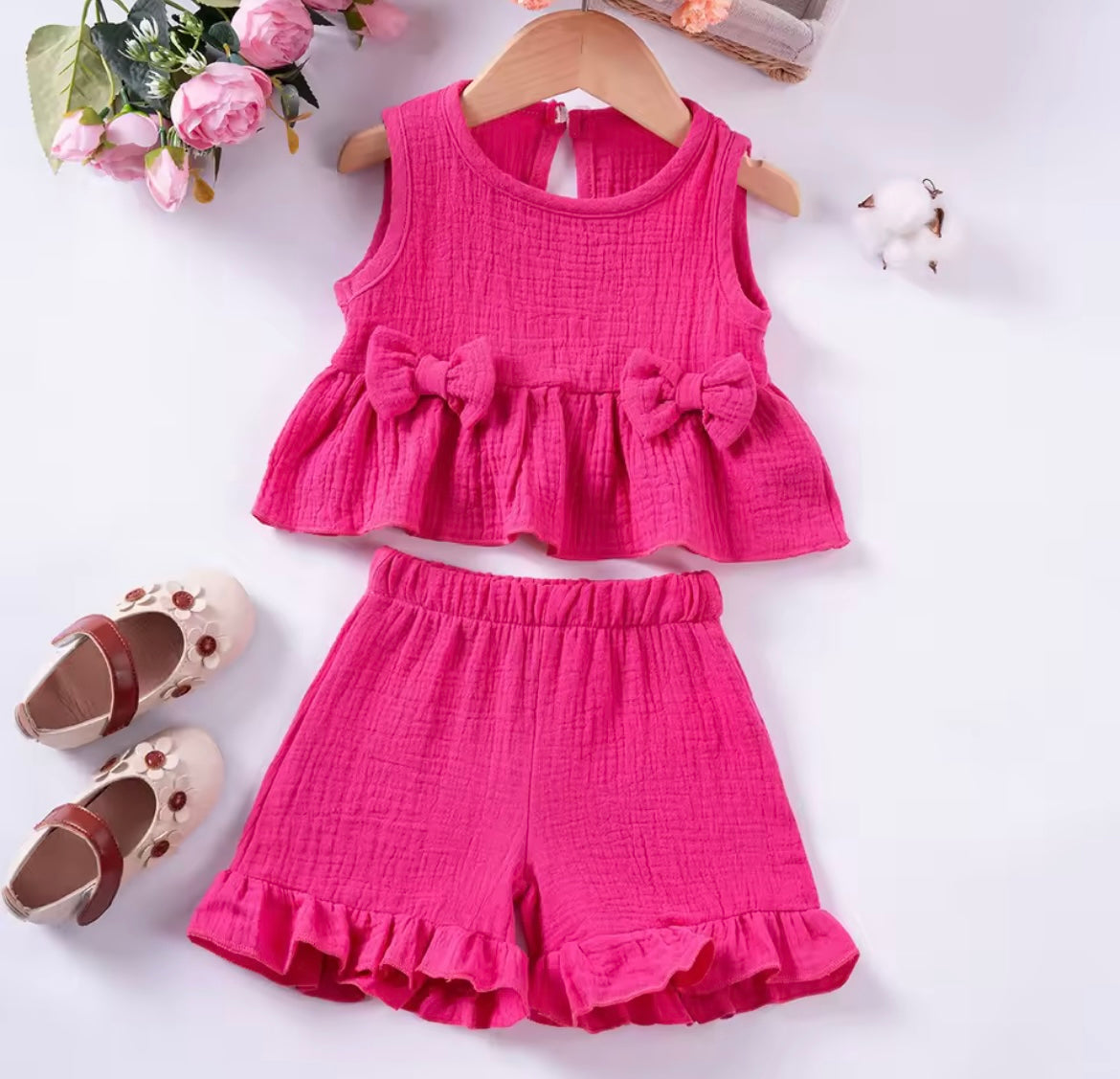 Bow Frill Short Set