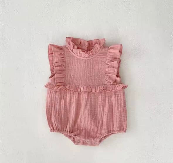 Frill neck girls romper