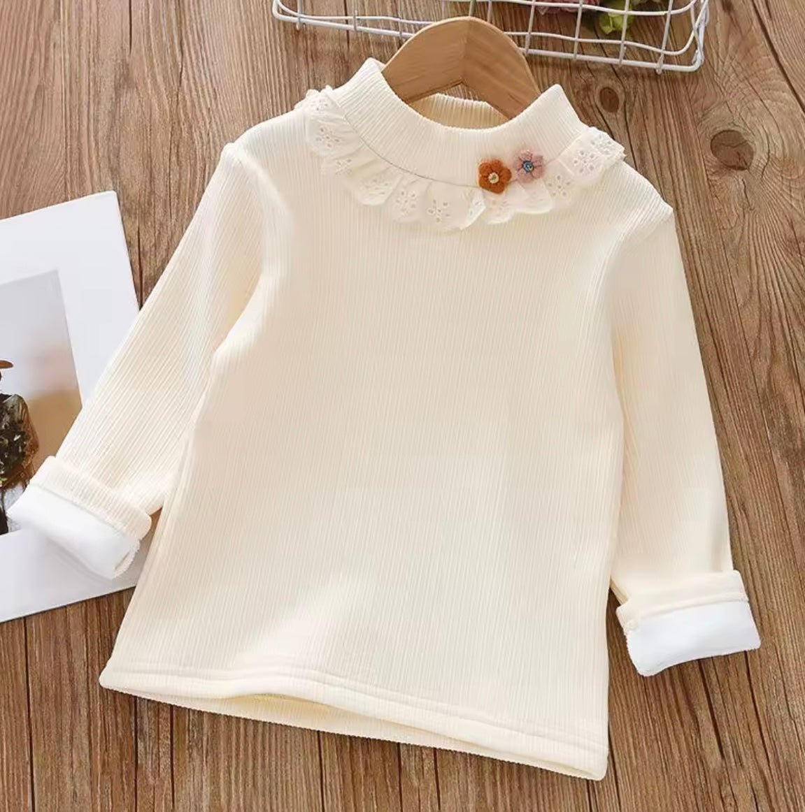 Fleece lined frill top