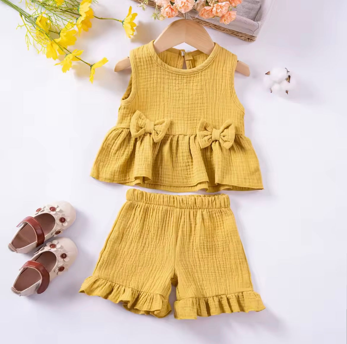 Bow Frill Short Set