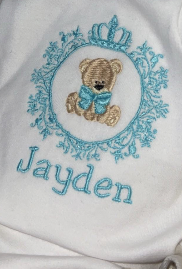 Bear crown frame Babygrow
