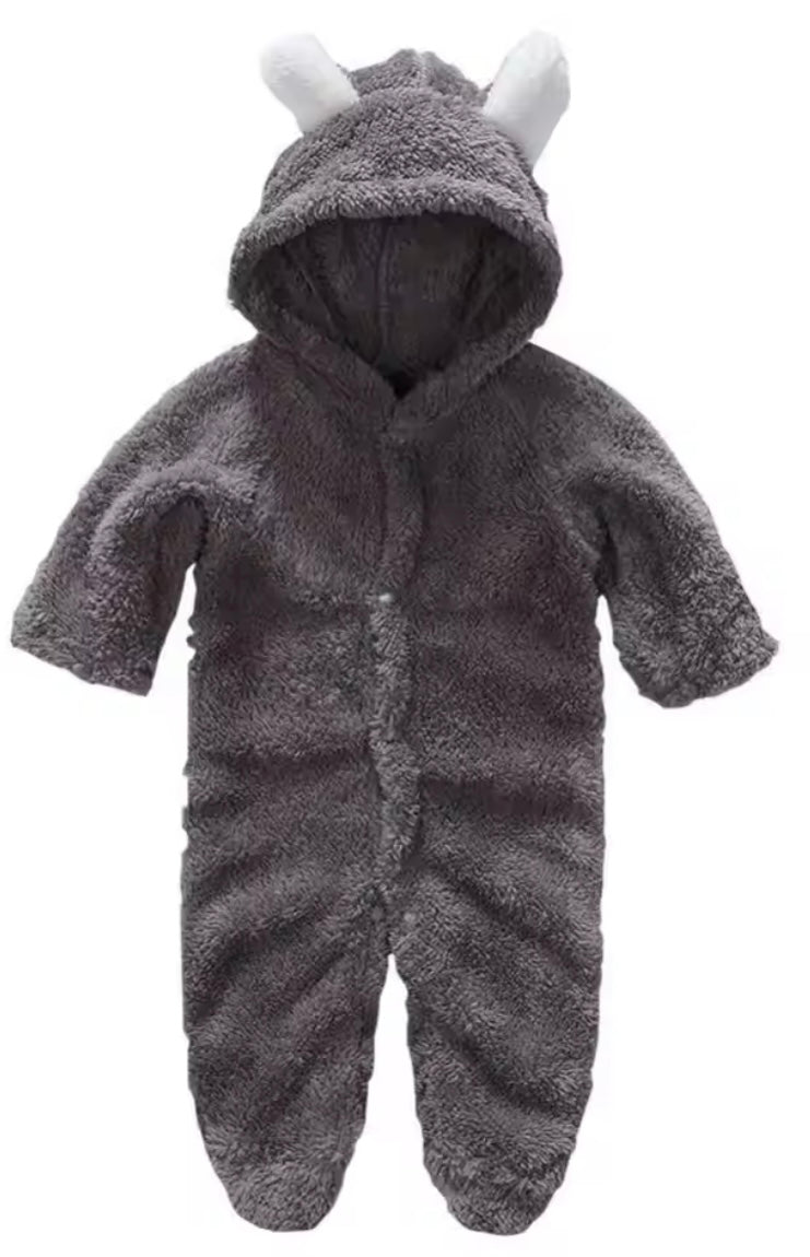 Bear fleece romper