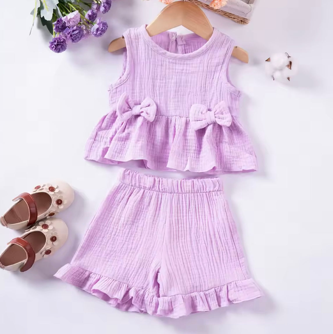 Bow Frill Short Set