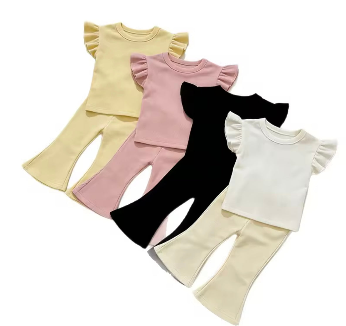 Ruffle sleeve flares set