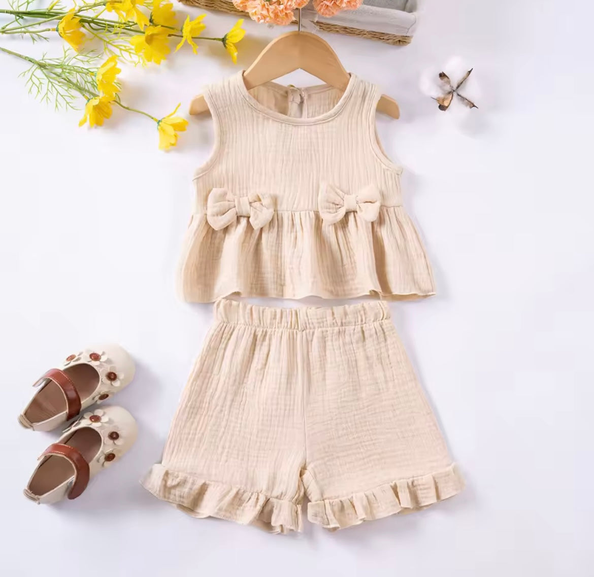 Bow Frill Short Set