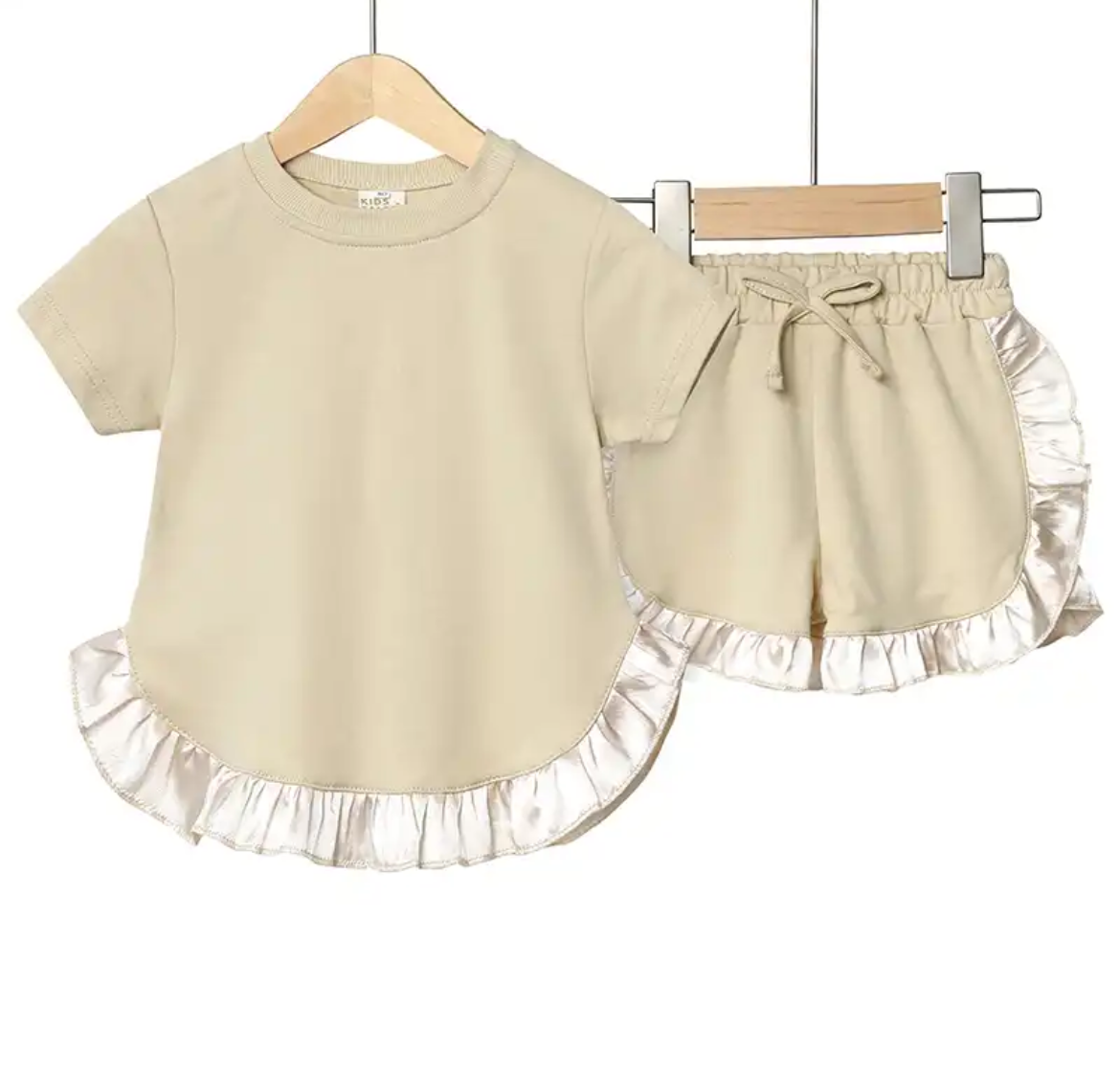 Satin frill short set