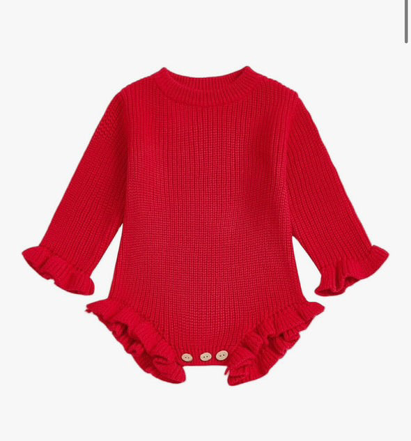 Knitted frill romper