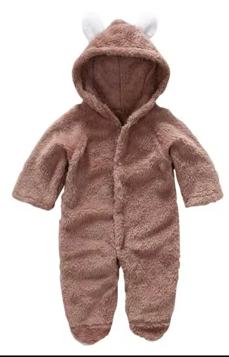 Bear fleece romper