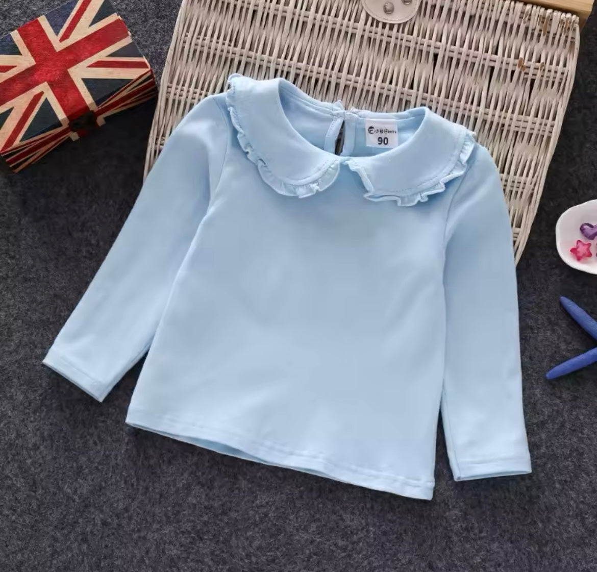 Frill Collar Long Sleeve Top