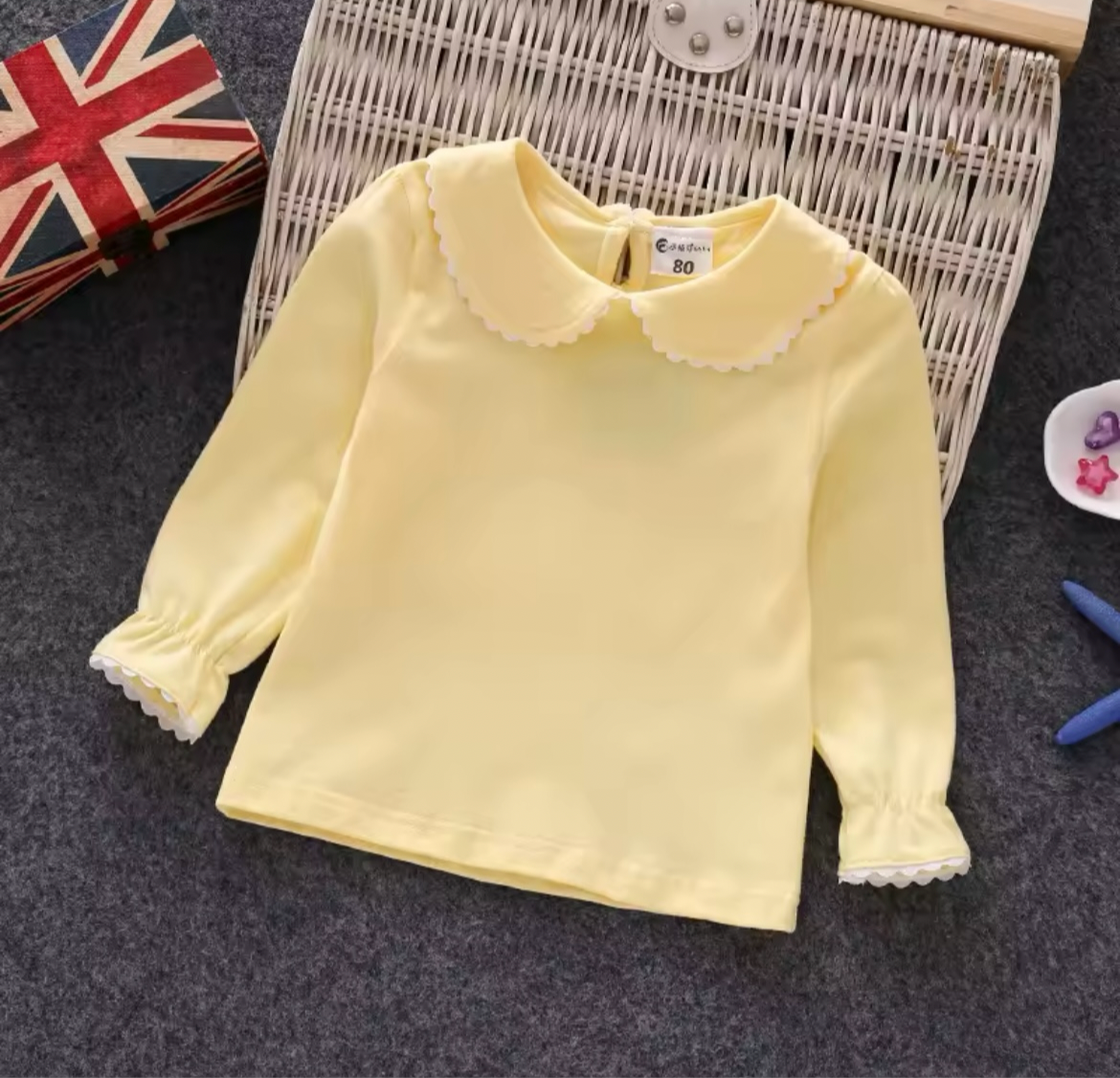 Frill Collar Cuffed Sleeve top