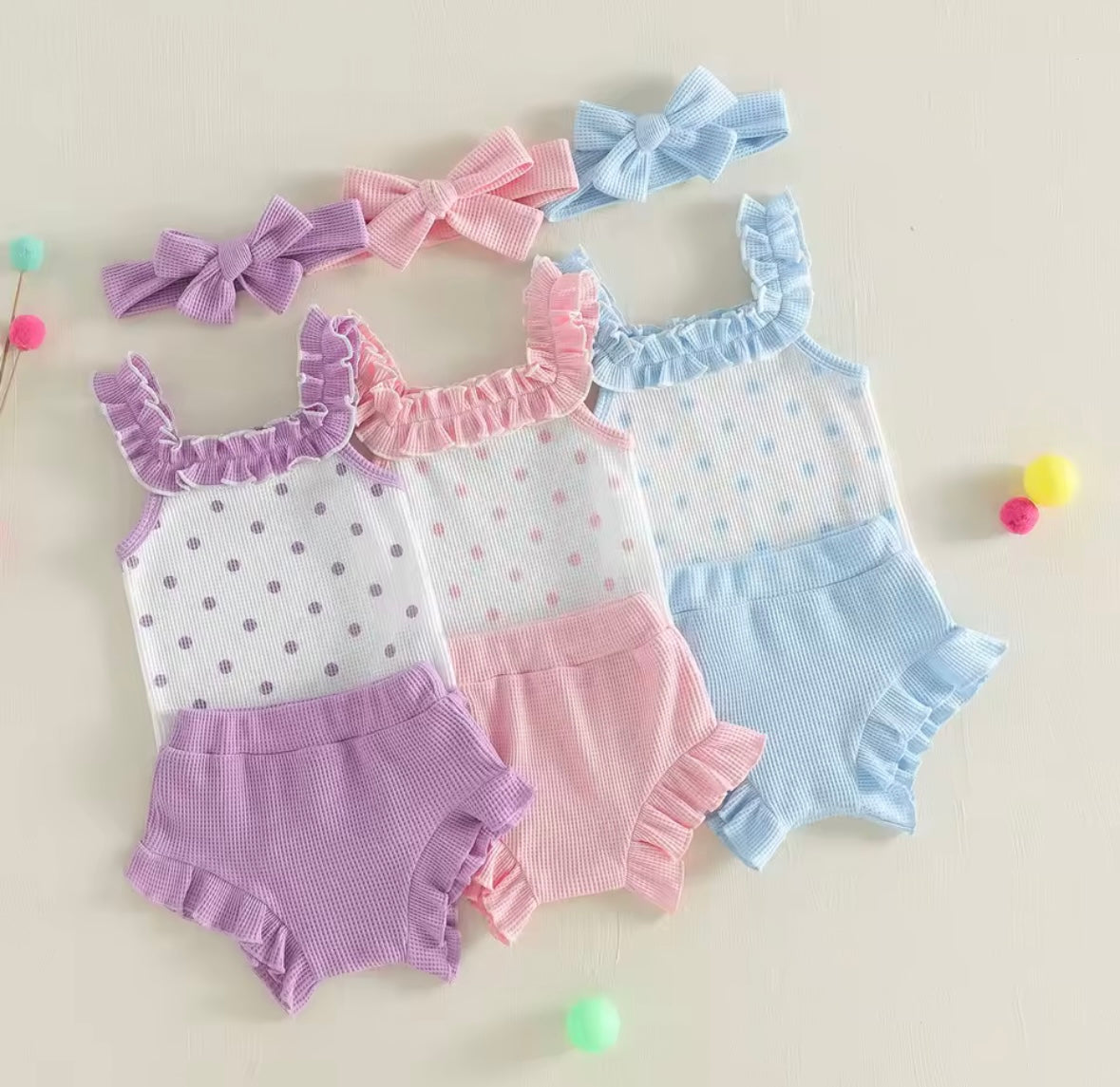 Sleeveless ruffle set