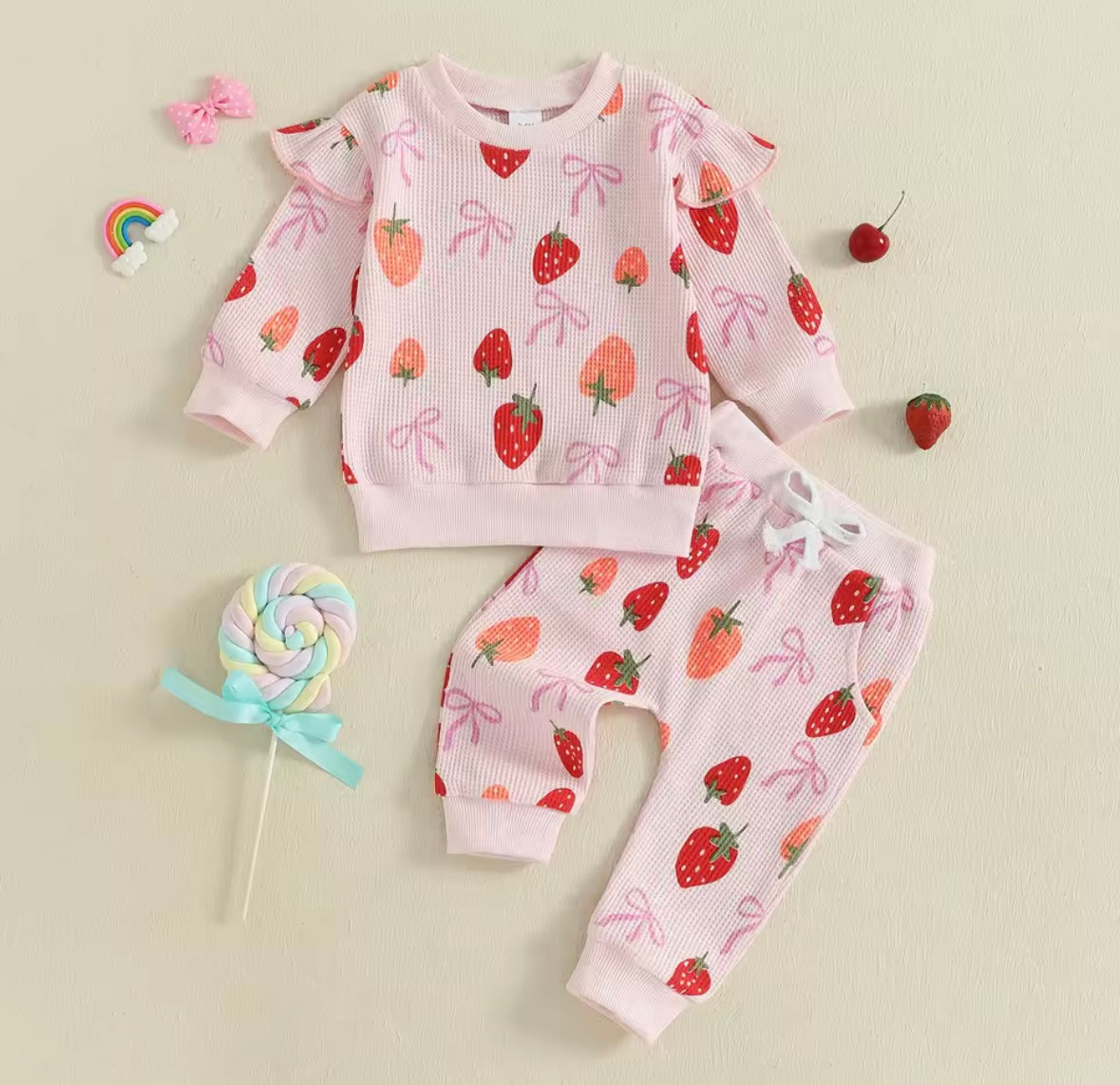 Strawberry bow tracksuit