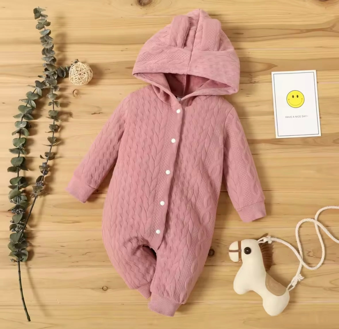 Baby knitted pram suit