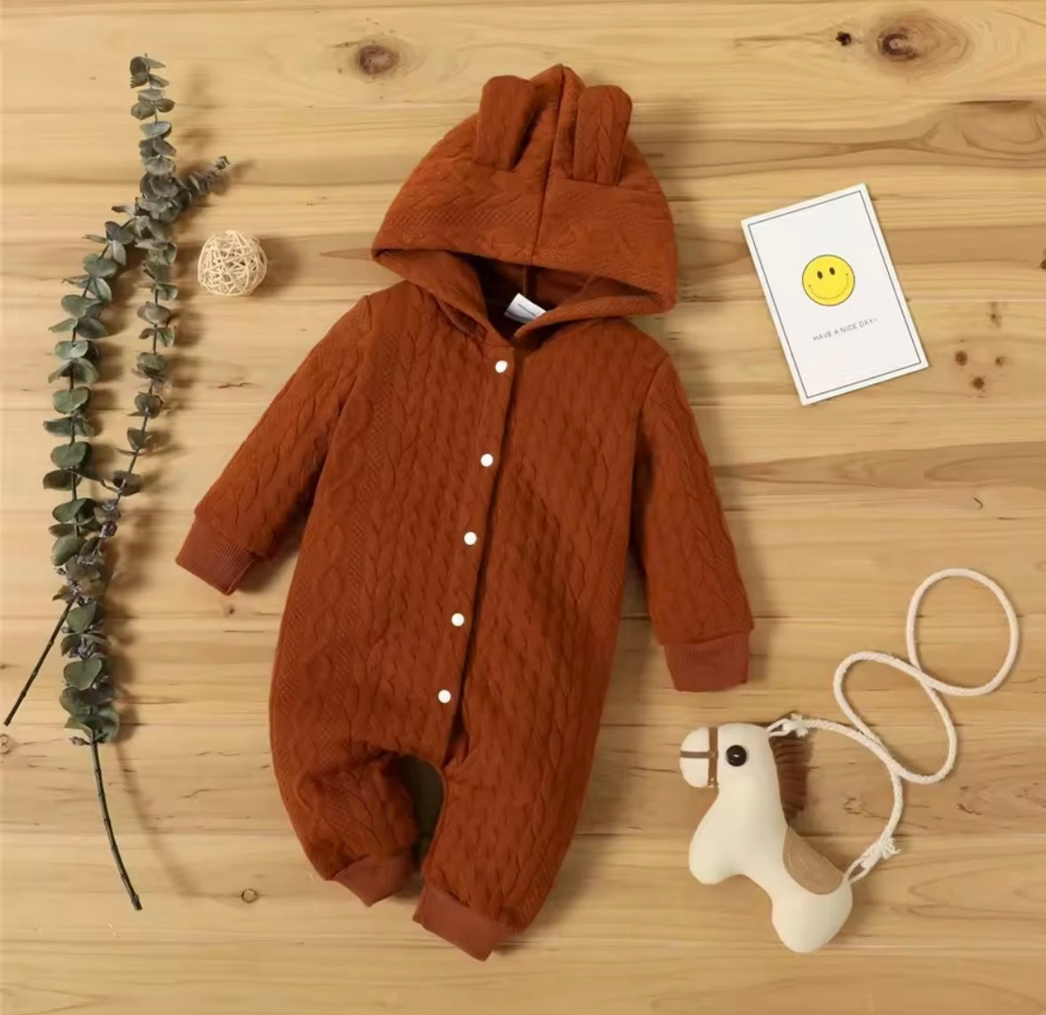 Baby knitted pram suit