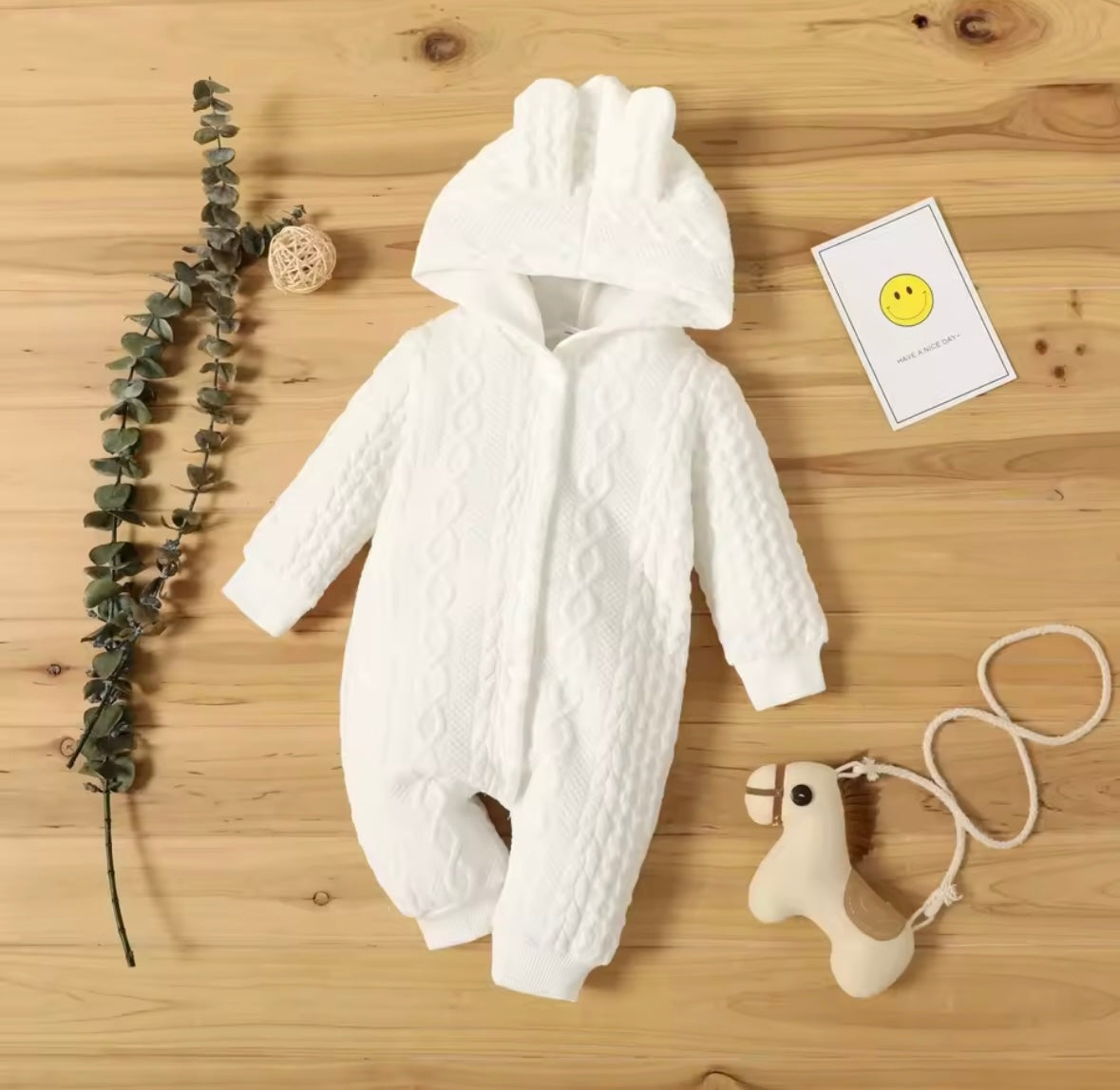 Baby knitted pram suit