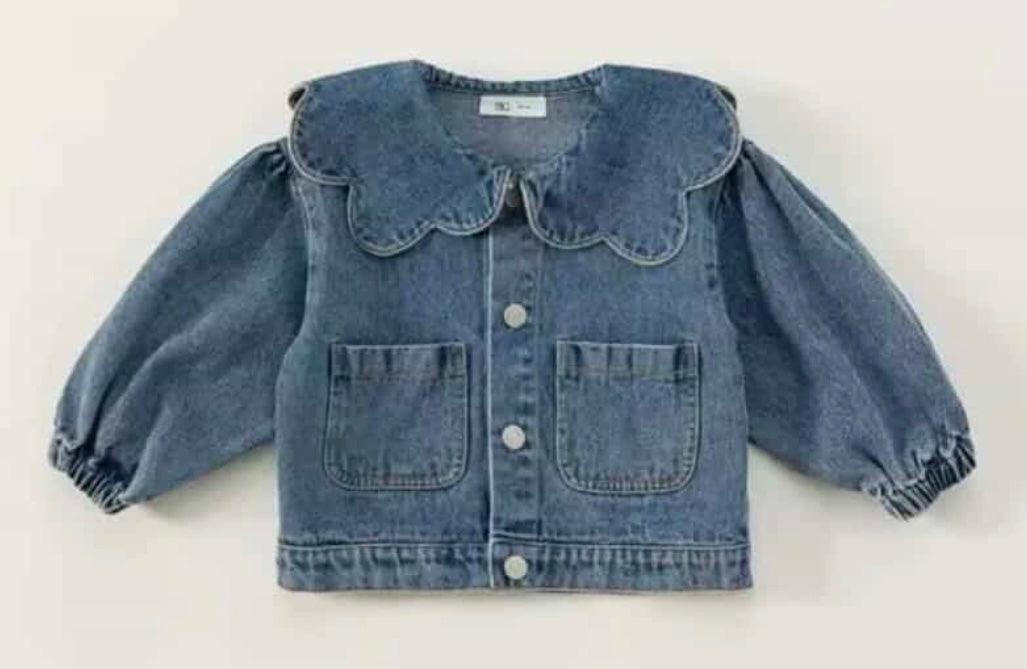 Scallop collar Denim Jacket