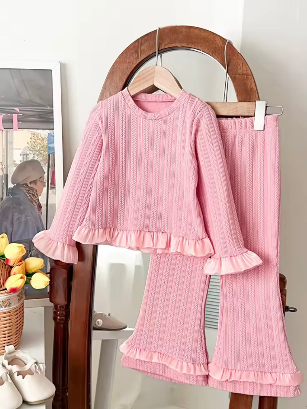 Pink frilly loungewear