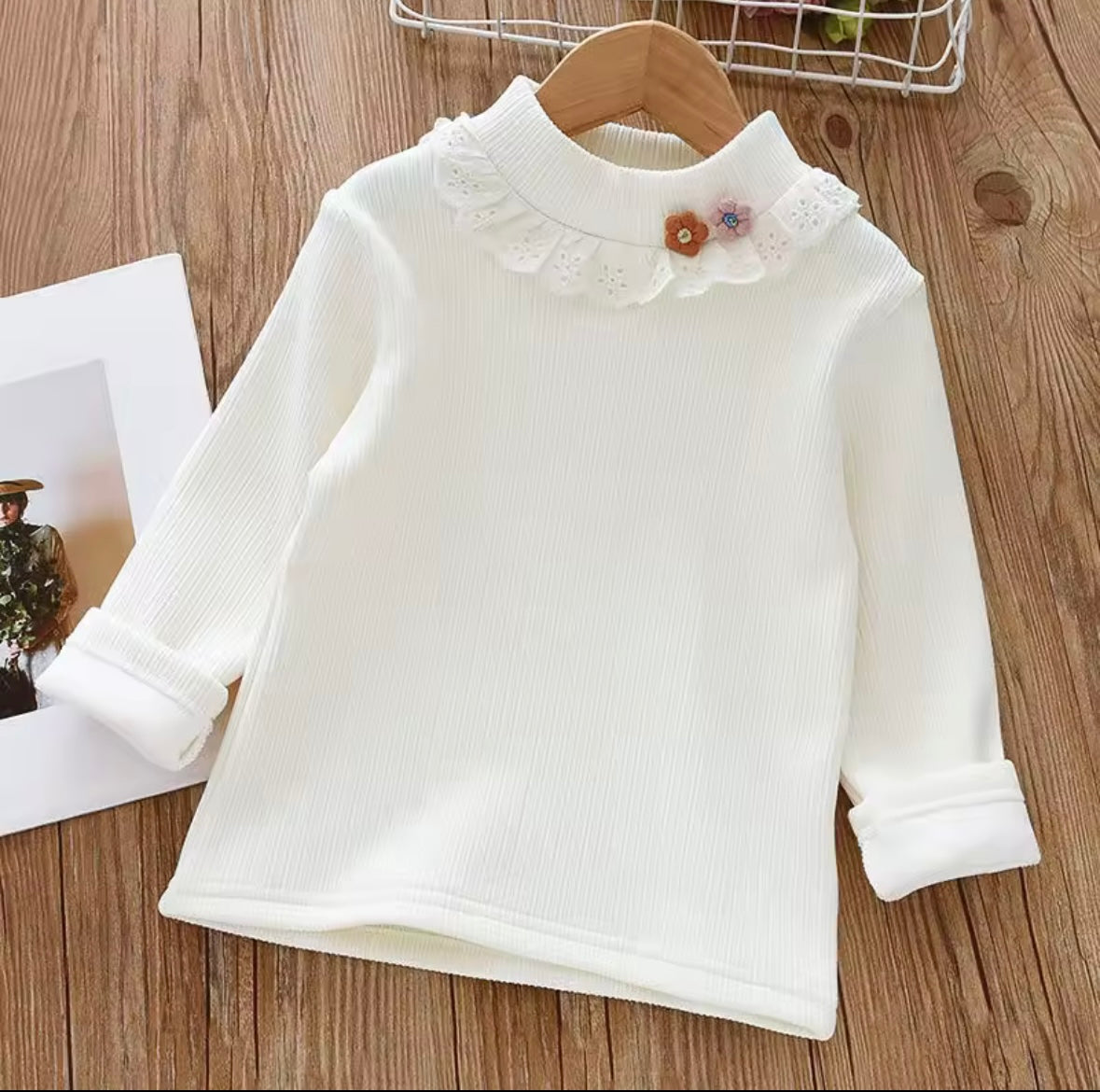 Fleece lined frill top