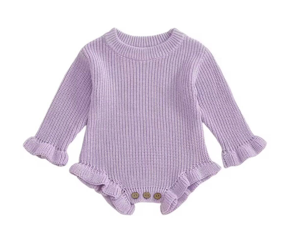 Knitted frill romper