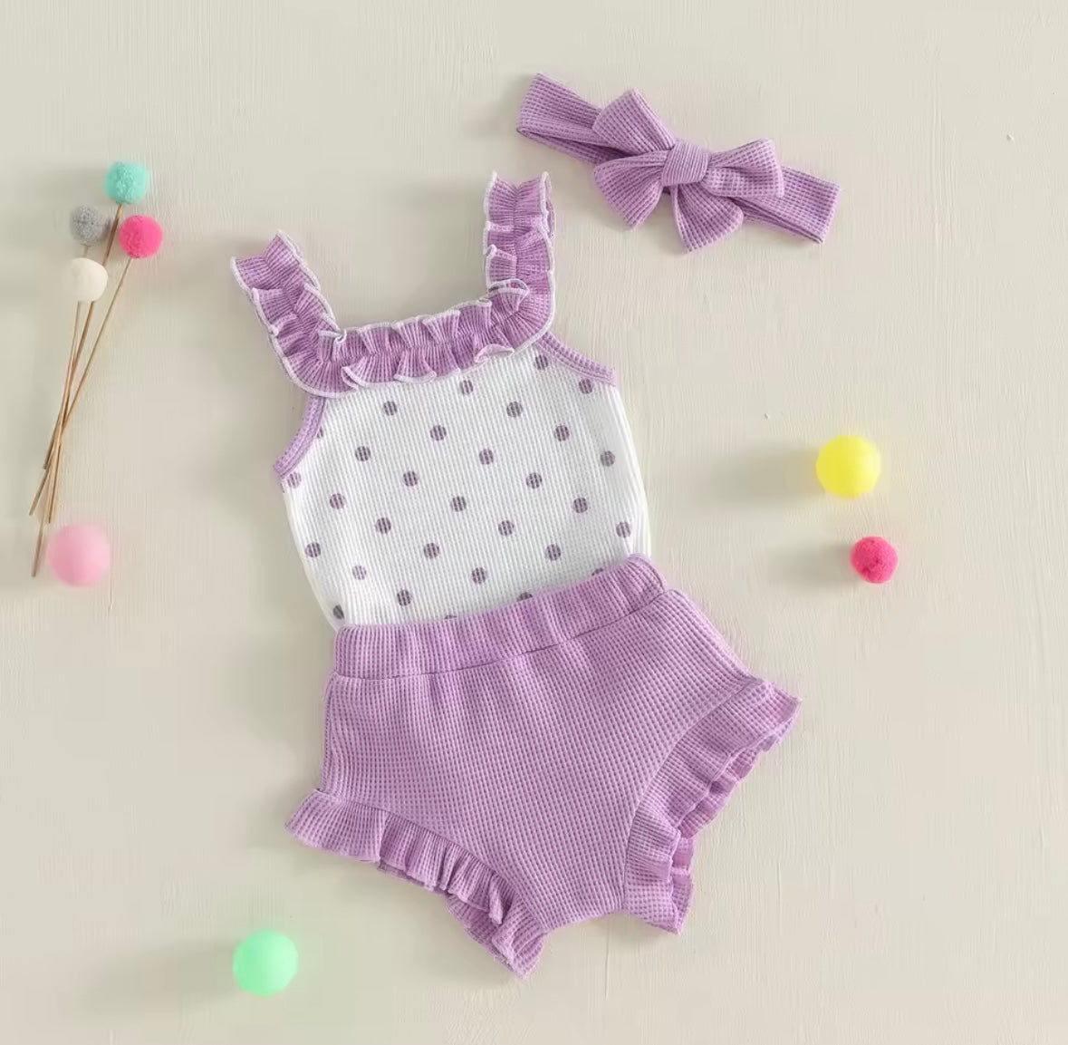 Sleeveless ruffle set