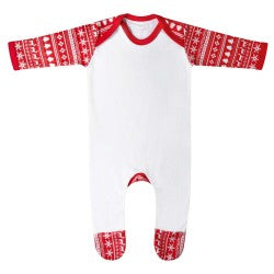 Red and white sleep suit
