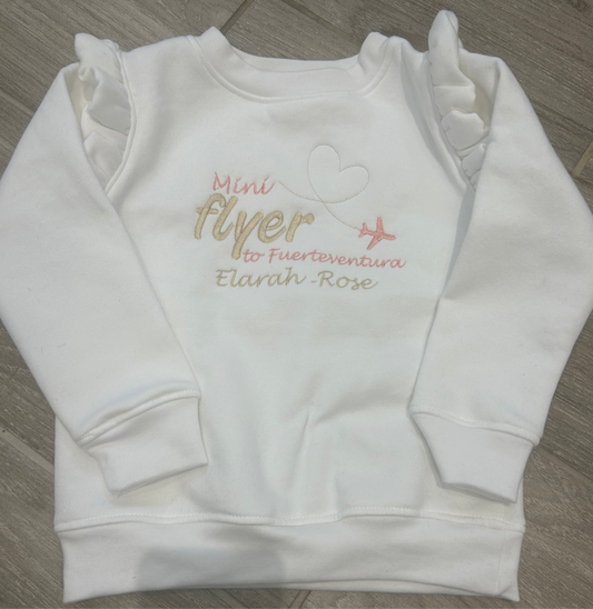 Mini flyer frill sweatshirt