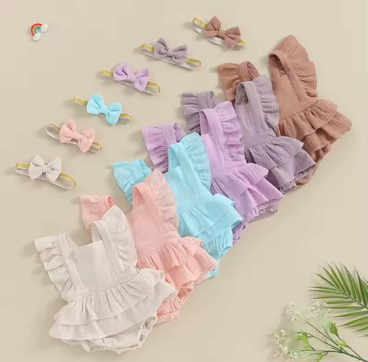 Frilly ruffle romper set