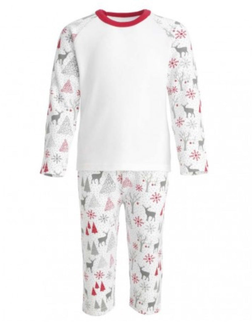 Grey and red reindeer Christmas PJs