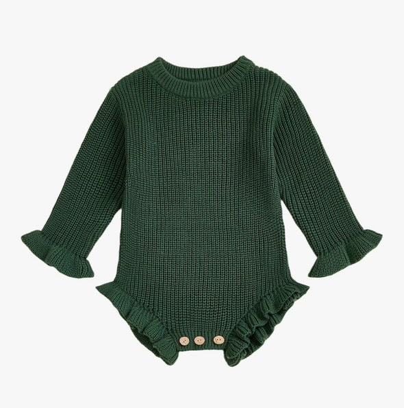 Knitted frill romper