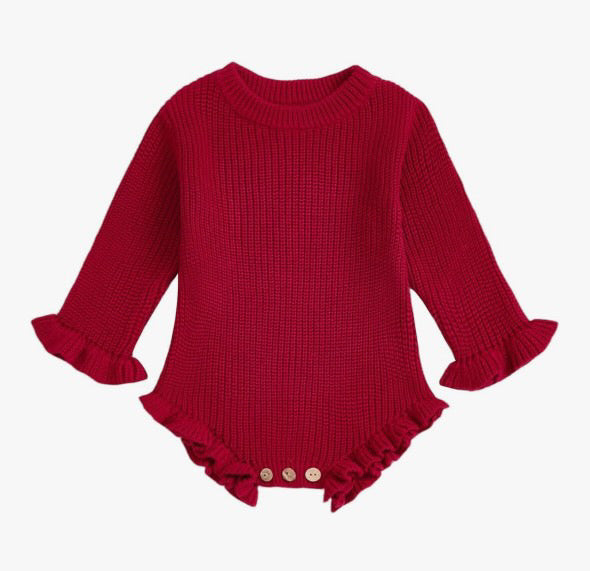 Knitted frill romper