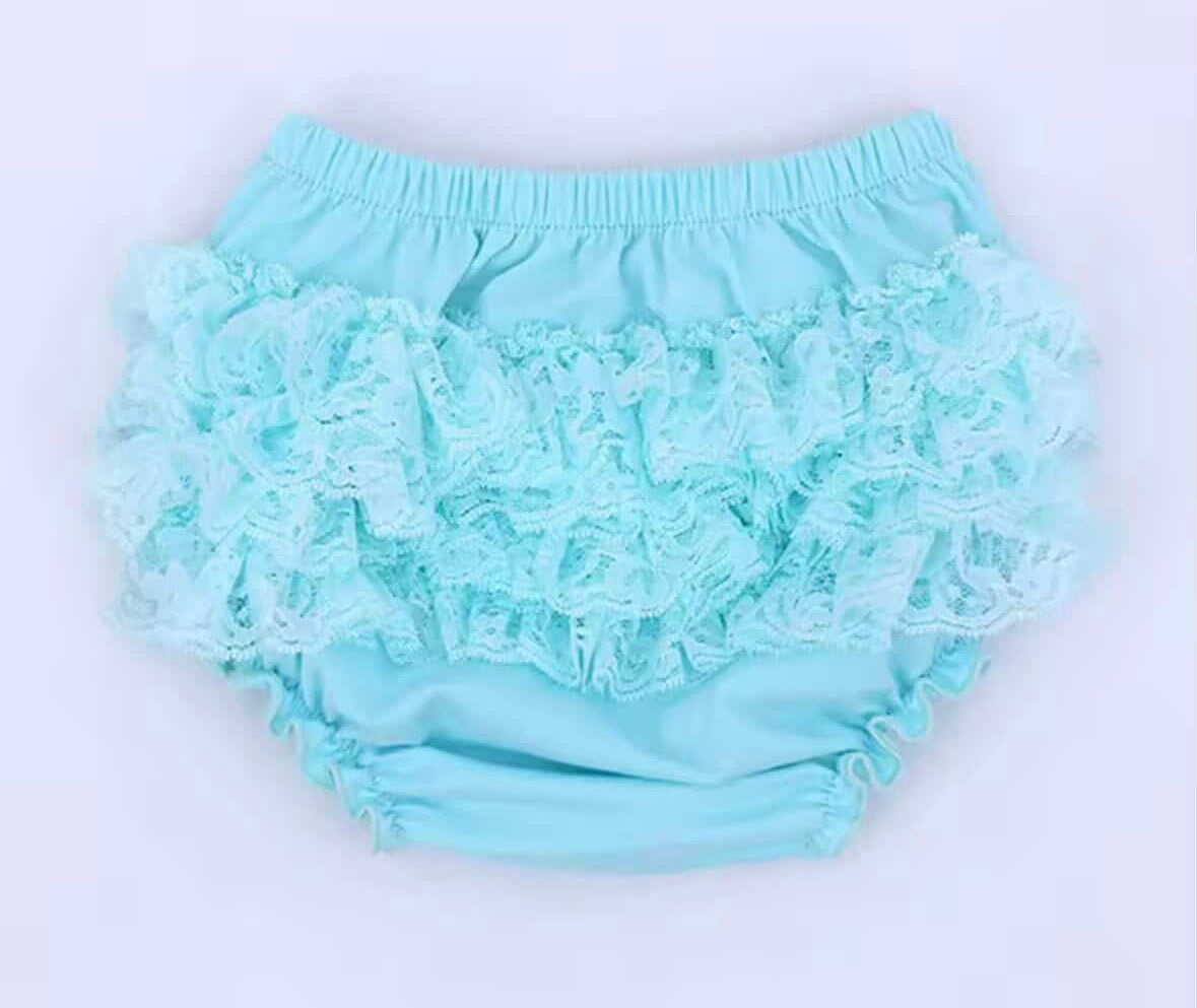 Lace frill bloomers and vest set