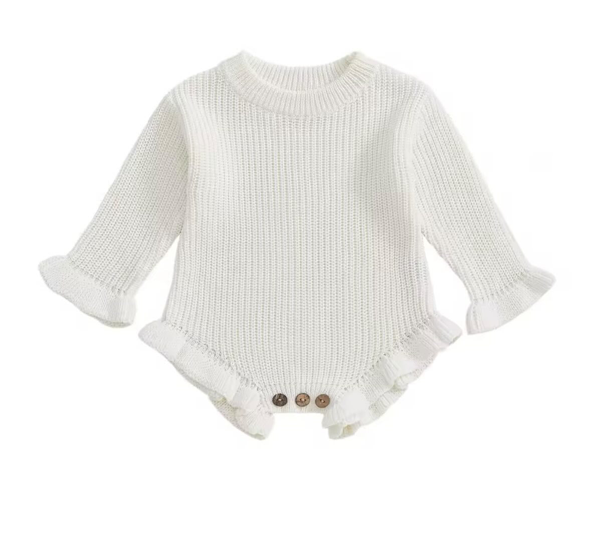 Knitted frill romper