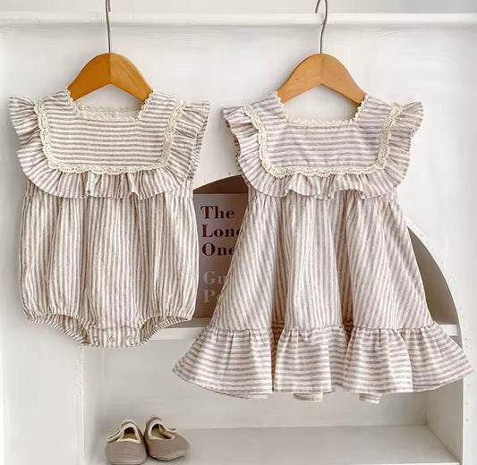 Striped romper/dress