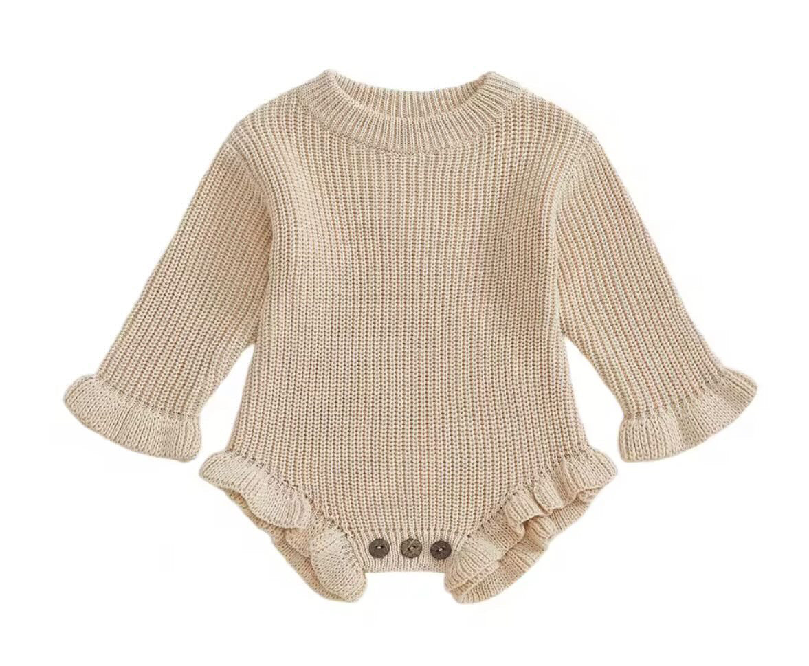 Knitted frill romper