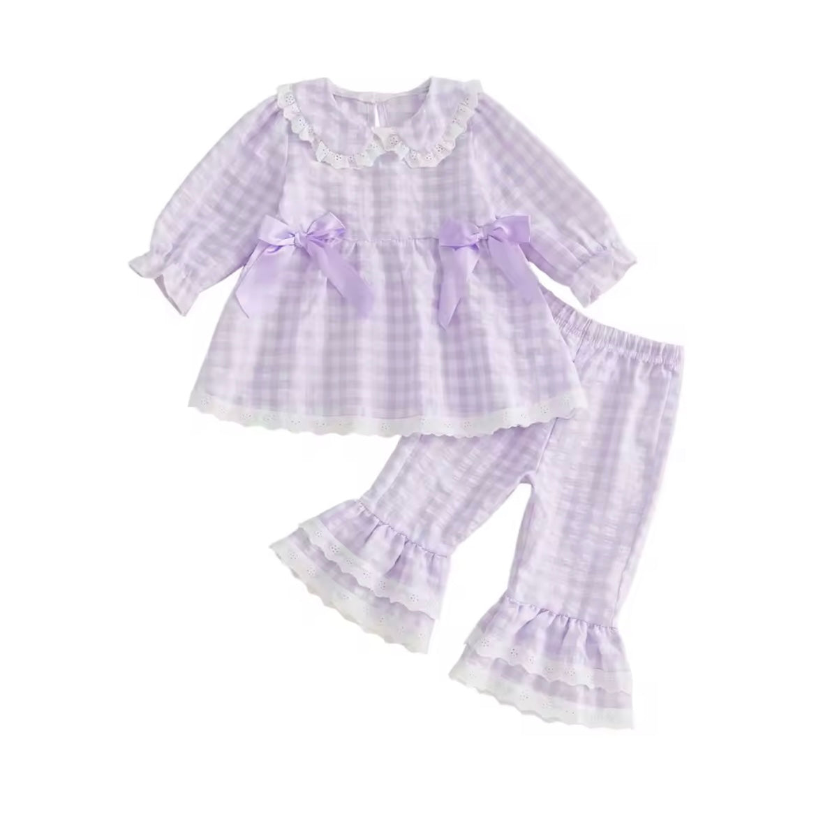 Gingham bow loungewear