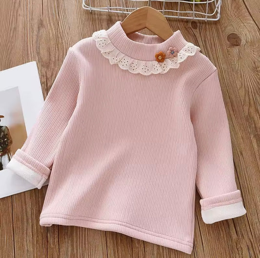 Fleece lined frill top