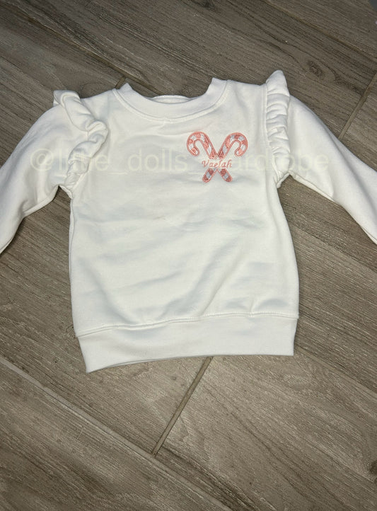 Candy cane frill name jumper