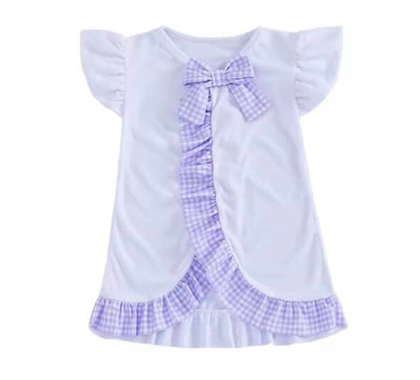Gingham Ruffle towel cover up