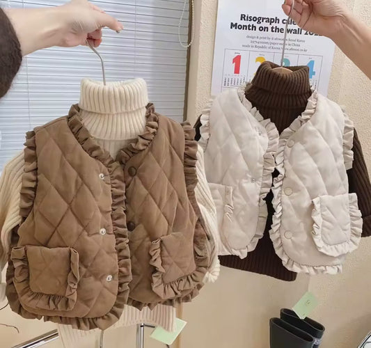Girls Frill Gilet