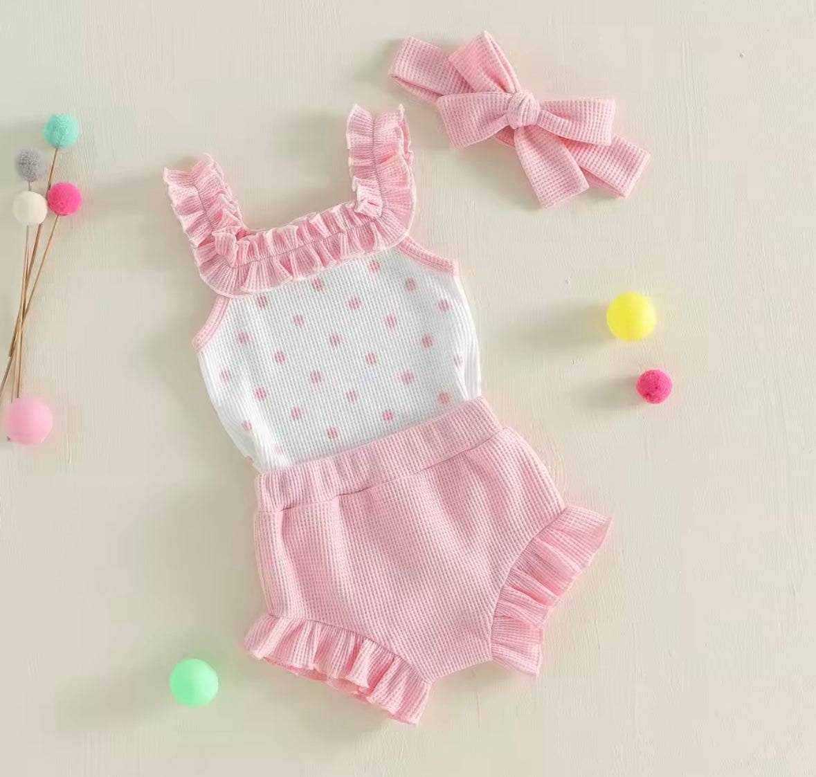 Sleeveless ruffle set