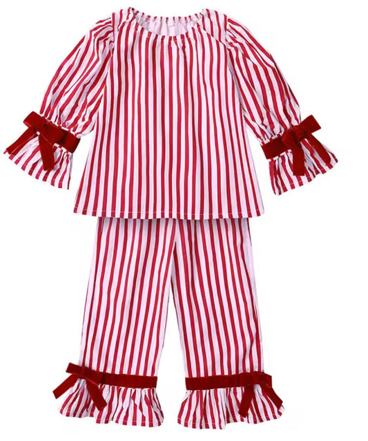 Pinstripe Christmas pjs