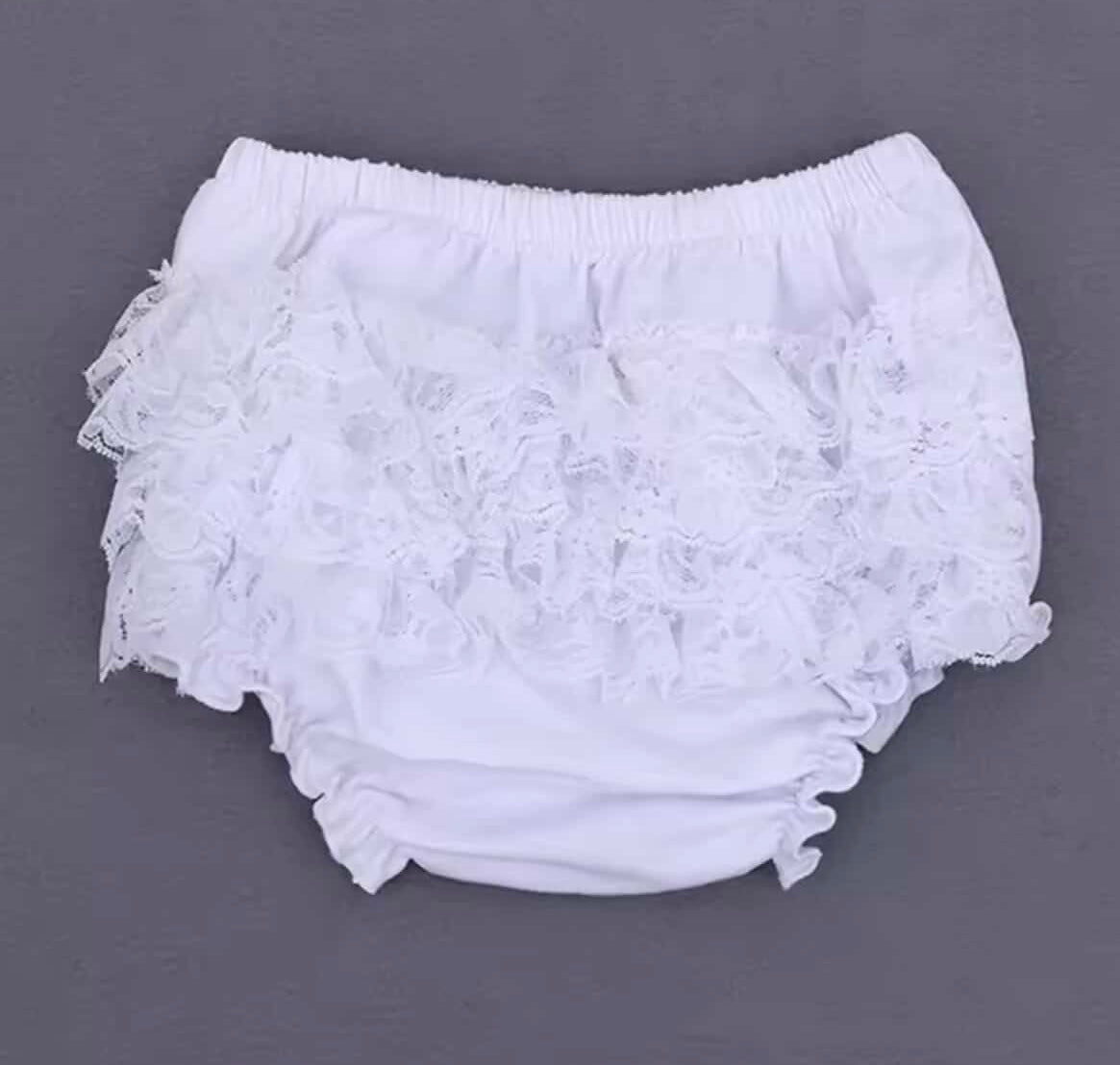 Lace frill bloomers and vest set