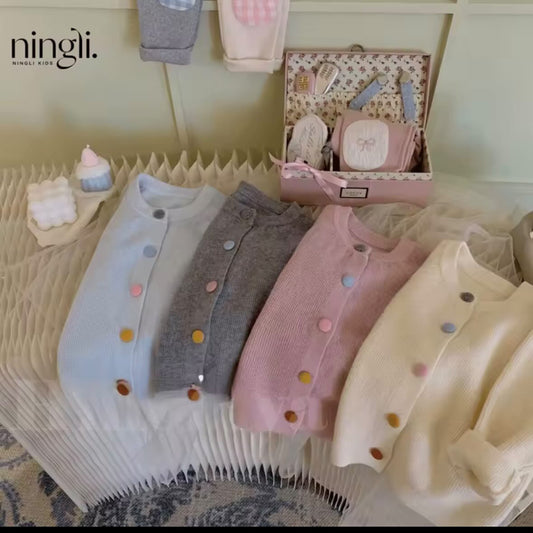 Colourful button up cardigan