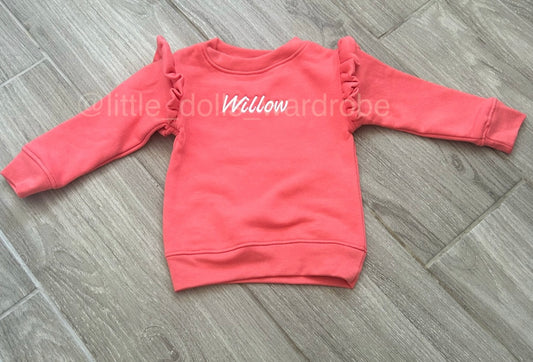 Name frill sweatshirt