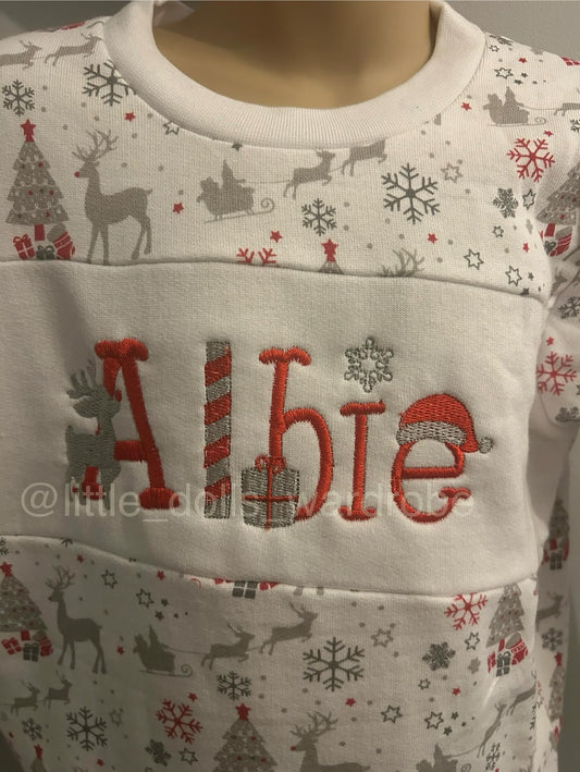 Christmas monogram jumper